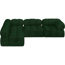  Manufacturer Color_Green -- Ames 102" Green Boucle Fabric Upholstered 4 pc Modular Sectional IMAGE 5