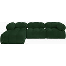  Manufacturer Color_Green -- Ames 102" Green Boucle Fabric Upholstered 4 pc Modular Sectional IMAGE 4