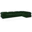  Manufacturer Color_Green -- Ames 136" Green Boucle Fabric Upholstered 5 pc Modular Sectional IMAGE 13