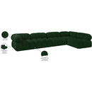  Manufacturer Color_Green -- Ames 136" Green Boucle Fabric Upholstered 5 pc Modular Sectional IMAGE 14