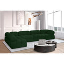  Manufacturer Color_Green -- Ames 136" Green Boucle Fabric Upholstered 5 pc Modular Sectional IMAGE 2