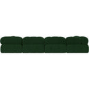  Manufacturer Color_Green -- Ames 136" Green Boucle Fabric Upholstered 5 pc Modular Sectional IMAGE 3