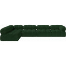  Manufacturer Color_Green -- Ames 136" Green Boucle Fabric Upholstered 5 pc Modular Sectional IMAGE 4