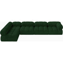  Manufacturer Color_Green -- Ames 136" Green Boucle Fabric Upholstered 5 pc Modular Sectional IMAGE 5