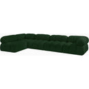  Manufacturer Color_Green -- Ames 136" Green Boucle Fabric Upholstered 5 pc Modular Sectional IMAGE 6