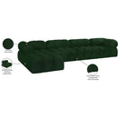  Manufacturer Color_Green -- Ames 136" Green Boucle Fabric Upholstered 5 pc Modular Sectional IMAGE 14