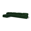  Manufacturer Color_Green -- Ames 136" Green Boucle Fabric Upholstered 5 pc Modular Sectional IMAGE 1