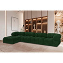 Meridian Ames Green Boucle Fabric Modular Sectional IMAGE 2