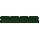  Manufacturer Color_Green -- Ames 136" Green Boucle Fabric Upholstered 5 pc Modular Sectional IMAGE 3