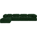  Manufacturer Color_Green -- Ames 136" Green Boucle Fabric Upholstered 5 pc Modular Sectional IMAGE 4