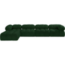Meridian Ames Green Boucle Fabric Modular Sectional IMAGE 4