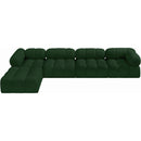  Manufacturer Color_Green -- Ames 136" Green Boucle Fabric Upholstered 5 pc Modular Sectional IMAGE 5