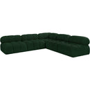  Manufacturer Color_Green -- Ames 102" Green Boucle Fabric Upholstered 5 pc Modular Sectional IMAGE 4