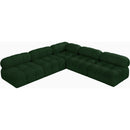 Meridian Ames Green Boucle Fabric Modular Sectional IMAGE 5