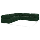  Manufacturer Color_Green -- Ames 102" Green Boucle Fabric Upholstered 5 pc Modular Sectional IMAGE 15