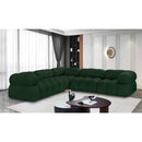 Meridian Ames Green Boucle Fabric Modular Sectional IMAGE 2
