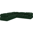  Manufacturer Color_Green -- Ames 102" Green Boucle Fabric Upholstered 5 pc Modular Sectional IMAGE 4