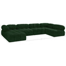  Manufacturer Color_Green -- Ames 136" Green Boucle Fabric Upholstered 6 pc Modular Sectional IMAGE 16