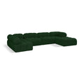  Manufacturer Color_Green -- Ames 136" Green Boucle Fabric Upholstered 6 pc Modular Sectional IMAGE 1