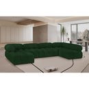  Manufacturer Color_Green -- Ames 136" Green Boucle Fabric Upholstered 6 pc Modular Sectional IMAGE 2