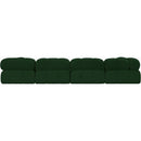  Manufacturer Color_Green -- Ames 136" Green Boucle Fabric Upholstered 6 pc Modular Sectional IMAGE 3