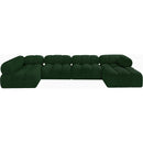  Manufacturer Color_Green -- Ames 136" Green Boucle Fabric Upholstered 6 pc Modular Sectional IMAGE 4