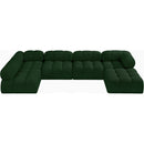  Manufacturer Color_Green -- Ames 136" Green Boucle Fabric Upholstered 6 pc Modular Sectional IMAGE 5