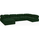  Manufacturer Color_Green -- Ames 136" Green Boucle Fabric Upholstered 6 pc Modular Sectional IMAGE 6