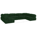  Manufacturer Color_Green -- Ames 136" Green Boucle Fabric Upholstered 6 pc Modular Sectional IMAGE 12