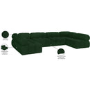  Manufacturer Color_Green -- Ames 136" Green Boucle Fabric Upholstered 6 pc Modular Sectional IMAGE 13