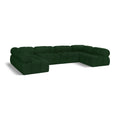  Manufacturer Color_Green -- Ames 136" Green Boucle Fabric Upholstered 6 pc Modular Sectional IMAGE 1