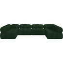  Manufacturer Color_Green -- Ames 136" Green Boucle Fabric Upholstered 6 pc Modular Sectional IMAGE 4
