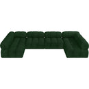  Manufacturer Color_Green -- Ames 136" Green Boucle Fabric Upholstered 6 pc Modular Sectional IMAGE 5