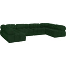  Manufacturer Color_Green -- Ames 136" Green Boucle Fabric Upholstered 6 pc Modular Sectional IMAGE 6
