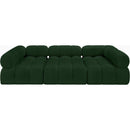 Meridian Ames Green Boucle Fabric Modular Sectional IMAGE 4