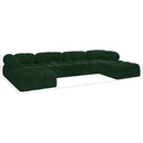  Manufacturer Color_Green -- Ames 136" Green Boucle Fabric Upholstered 6 pc Modular Sectional IMAGE 15