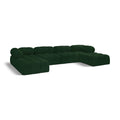  Manufacturer Color_Green -- Ames 136" Green Boucle Fabric Upholstered 6 pc Modular Sectional IMAGE 1