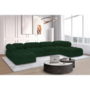  Manufacturer Color_Green -- Ames 136" Green Boucle Fabric Upholstered 6 pc Modular Sectional IMAGE 2