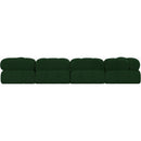  Manufacturer Color_Green -- Ames 136" Green Boucle Fabric Upholstered 6 pc Modular Sectional IMAGE 3