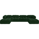  Manufacturer Color_Green -- Ames 136" Green Boucle Fabric Upholstered 6 pc Modular Sectional IMAGE 4