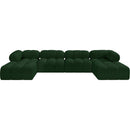 Meridian Ames Green Boucle Fabric Modular Sectional IMAGE 4