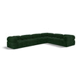  Manufacturer Color_Green -- Ames 136" Green Boucle Fabric Upholstered 6 pc Modular Sectional IMAGE 1