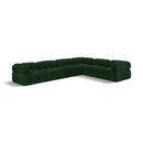  Manufacturer Color_Green -- Ames 136" Green Boucle Fabric Upholstered 6 pc Modular Sectional IMAGE 1