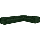 Manufacturer Color_Green -- Ames 136" Green Boucle Fabric Upholstered 6 pc Modular Sectional IMAGE 4