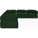  Manufacturer Color_Green -- Ames 136" Green Boucle Fabric Upholstered 6 pc Modular Sectional IMAGE 7