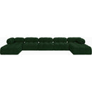 Meridian Ames Green Boucle Fabric Modular Sectional IMAGE 4