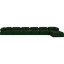  Manufacturer Color_Green -- Ames 204" Green Boucle Fabric Upholstered 7 pc Modular Sectional IMAGE 3