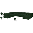  Manufacturer Color_Green -- Ames 136" Green Boucle Fabric Upholstered 7 pc Modular Sectional IMAGE 18