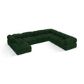  Manufacturer Color_Green -- Ames 136" Green Boucle Fabric Upholstered 7 pc Modular Sectional IMAGE 1