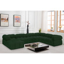  Manufacturer Color_Green -- Ames 136" Green Boucle Fabric Upholstered 7 pc Modular Sectional IMAGE 2